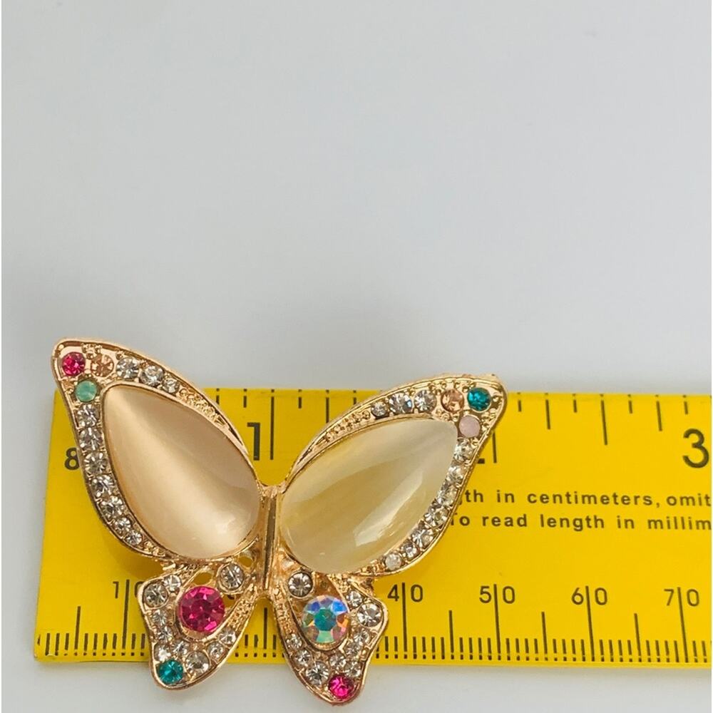 Rhinestone Butterfly Brooch - Picture 7 of 8